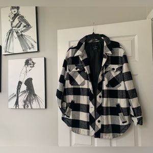 Men jacket, size S, cotton with lining, black & white, made by Empyre